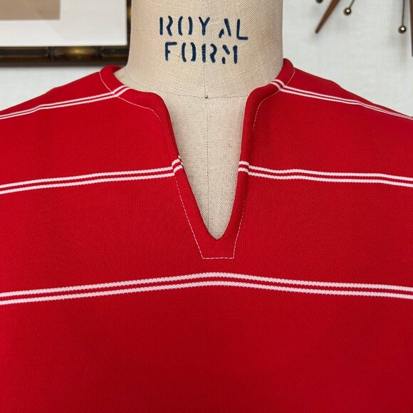 EUC Vintage 1960s Verona Knits Polyester Striped Shift Dress Medium Large - Picture 3 of 10